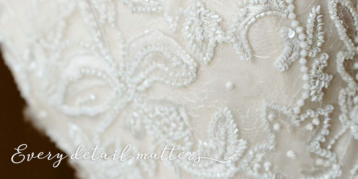 Bridal Gown Beaded Bodice Detail